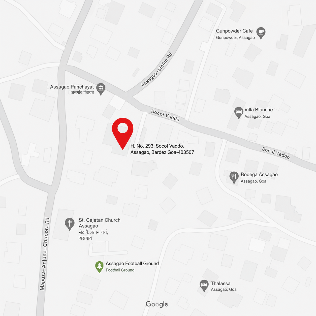 Goa Store location map