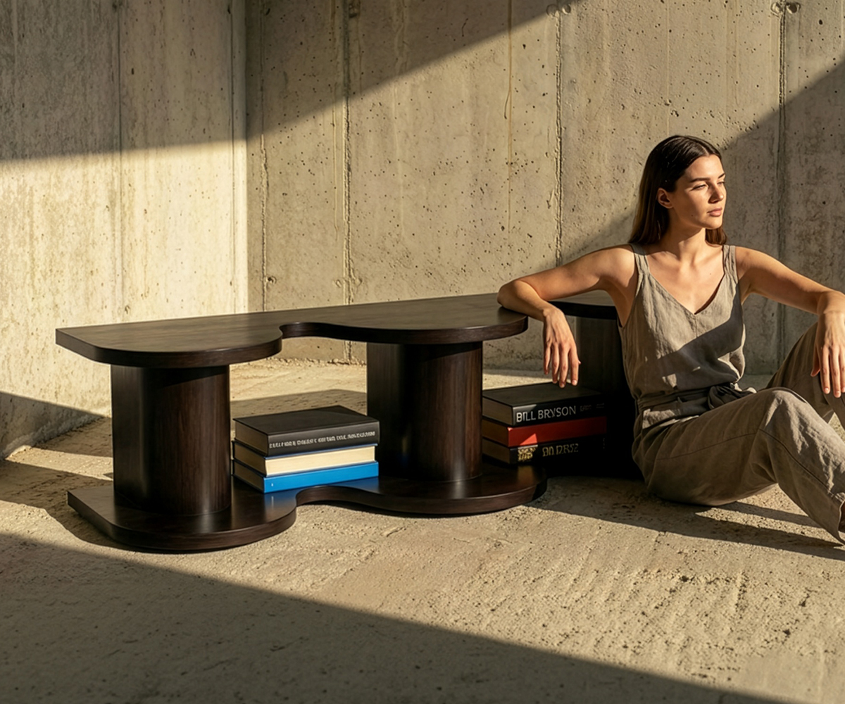 Wave Form Sofaback Table
