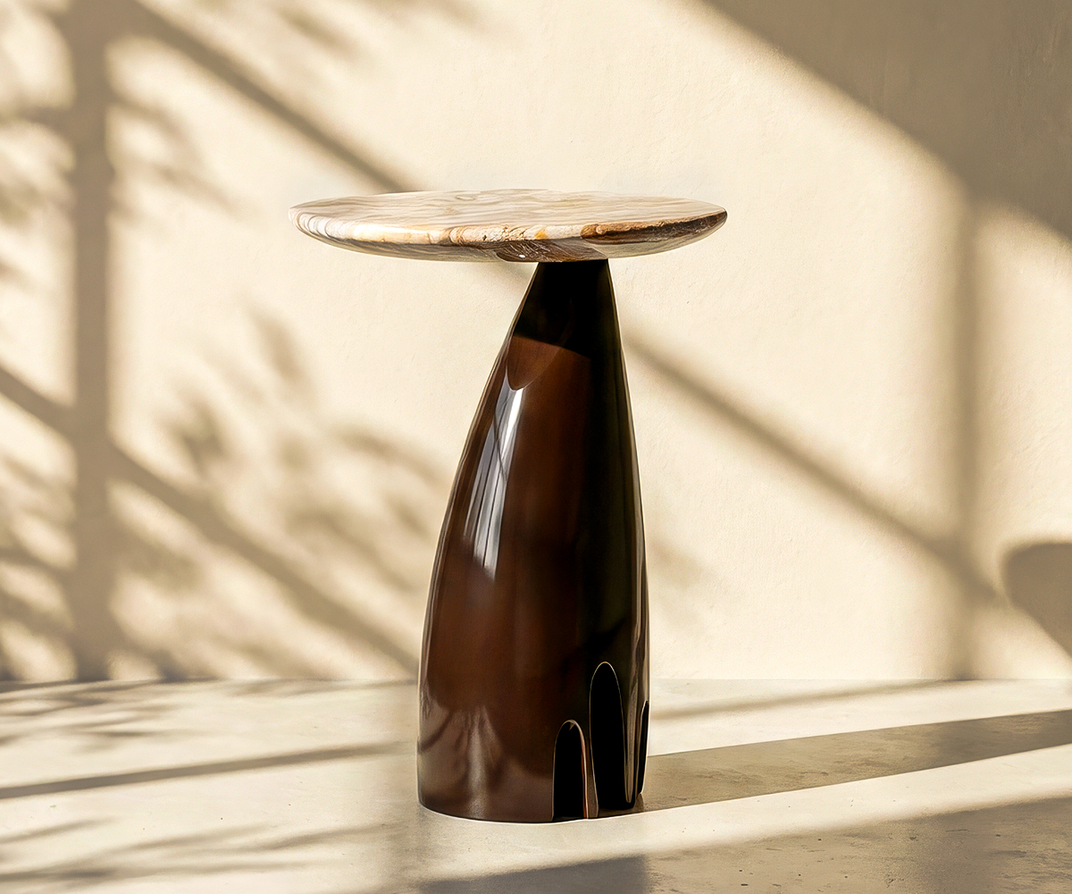 S & N Greige Side Table