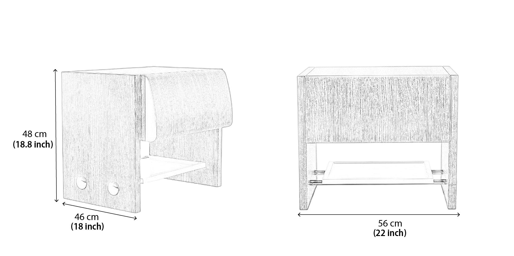 Coastline Bedside Table dimensions
