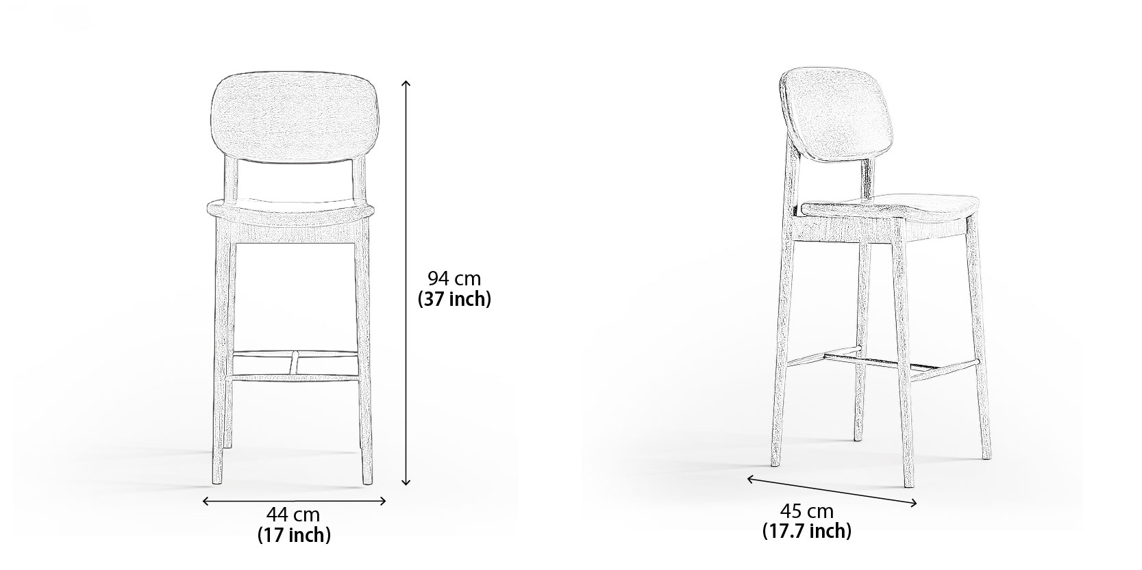 Curve Bar Chair dimensions