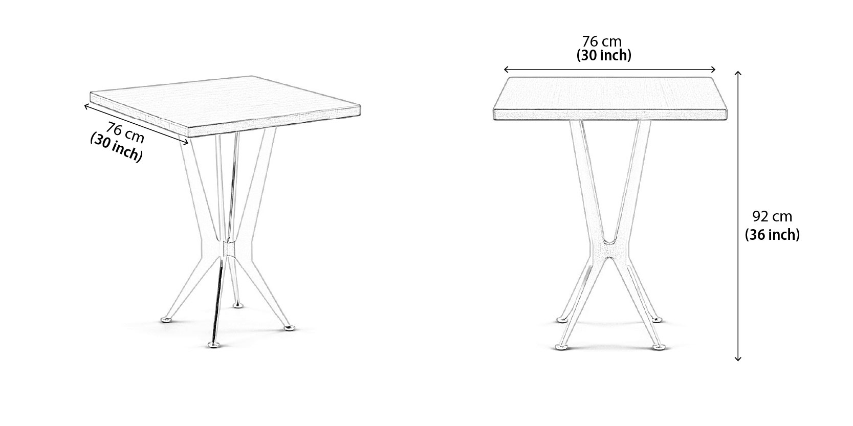 Cybil Bar Table dimensions