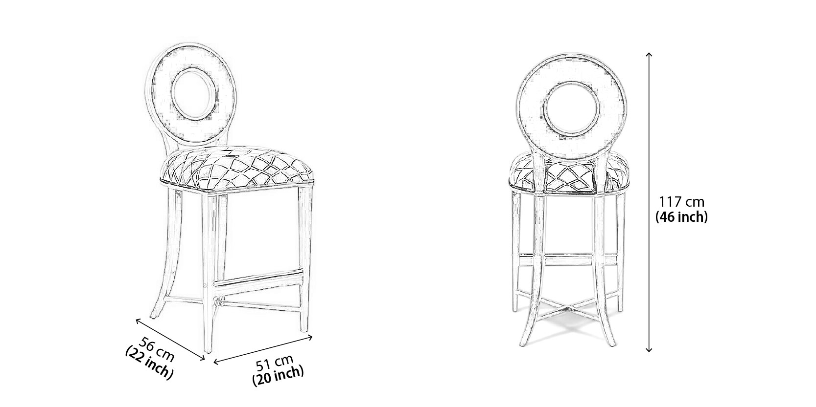 Esme Bar Chair dimensions