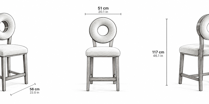 Esme Bar Chair - Resort dimensions