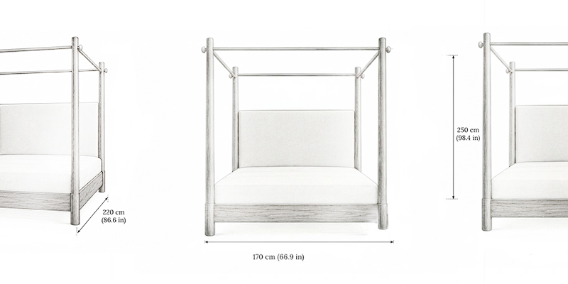 Harrington Bed - Resort dimensions