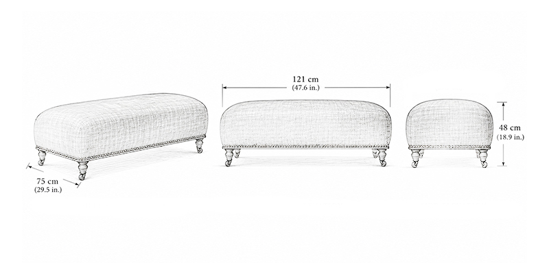 Heritage Bench - Resort dimensions