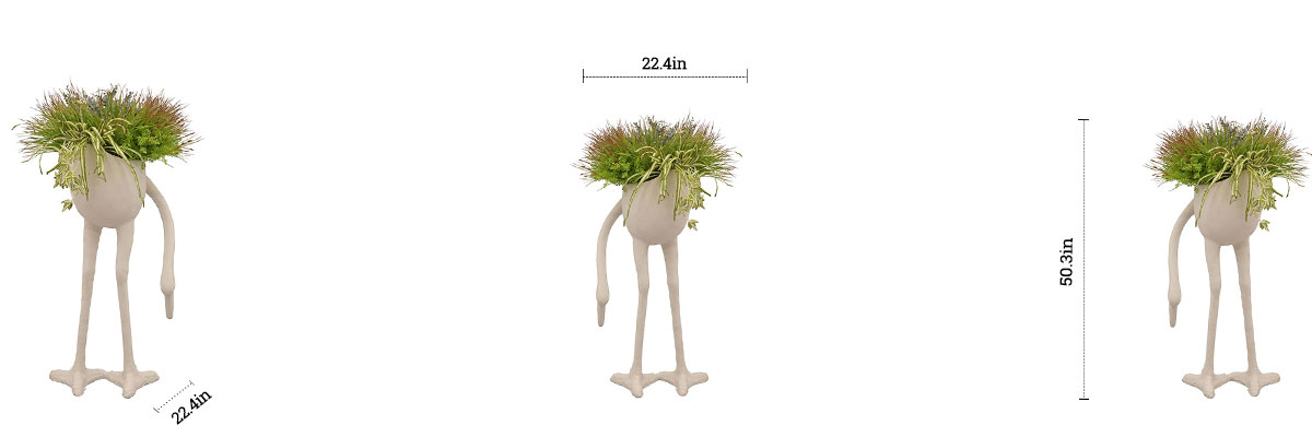 Flamingo Planter 1 dimensions