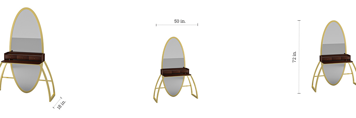 Round Pier Mirror with Dresser Table dimensions