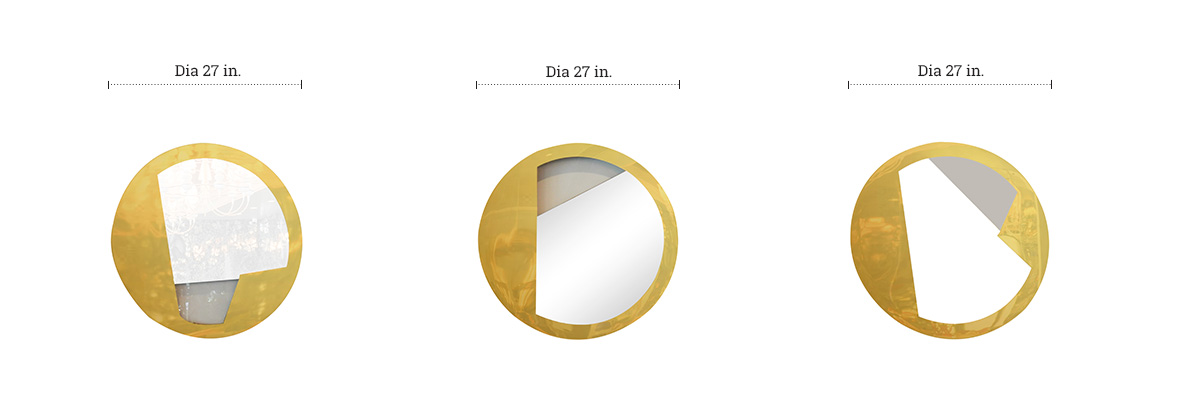 Tumbling Geometric Mirror ( Set of 3) dimensions