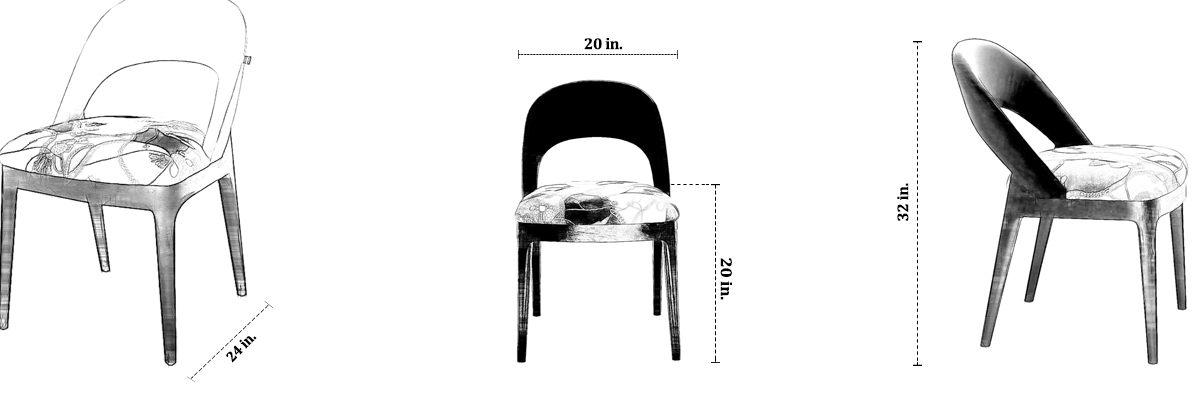 Equestrian Chair (Blue) dimensions