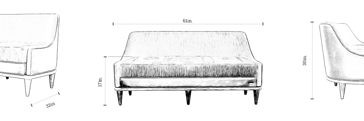 Elijah Sofa (Small) dimensions