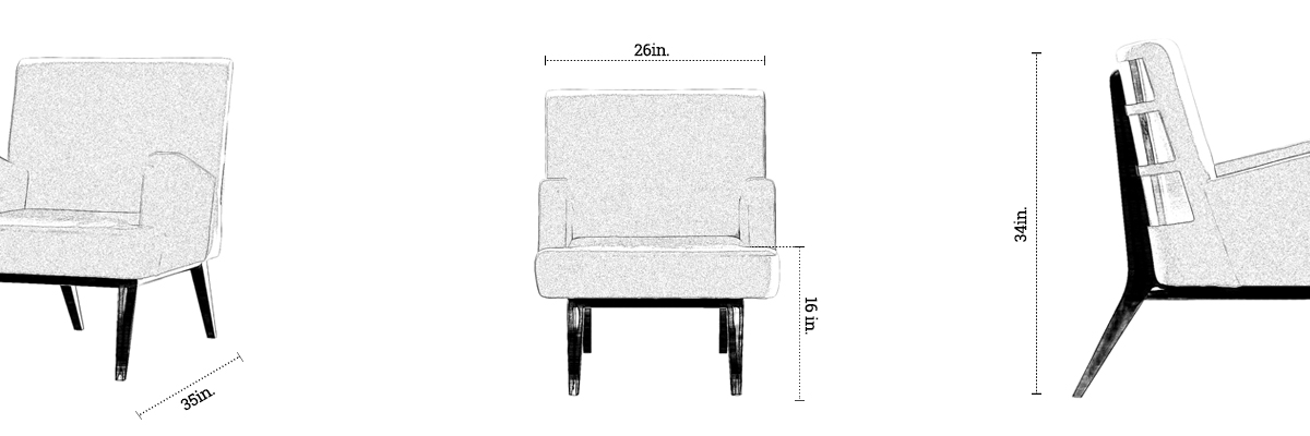 Slat Back Chair (With Arms) dimensions