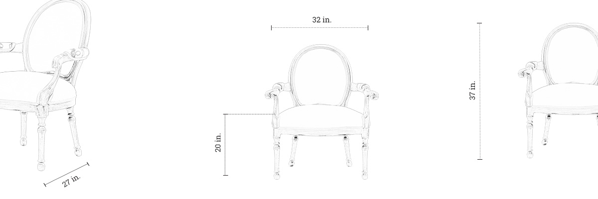 Amayra Chair (Off White) dimensions
