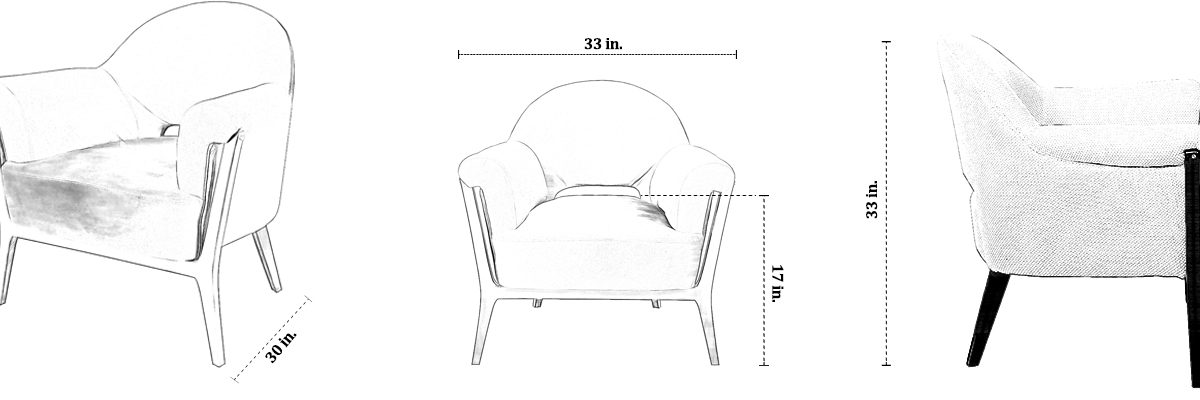 Sophie Barrel Chair dimensions