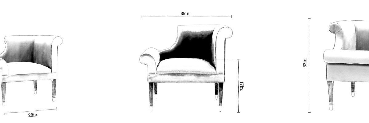 Crossby Designer Chair dimensions