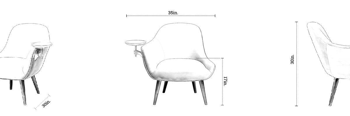Luke Wooden Chair dimensions