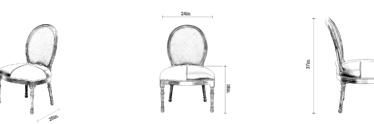 Amayra Chair (Cane Back) dimensions
