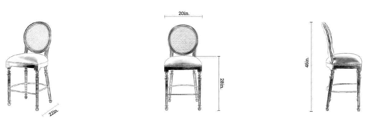 Grace Bar Chair dimensions