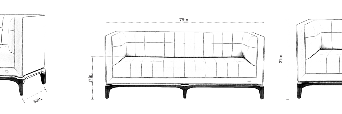 Hudson Sofa dimensions