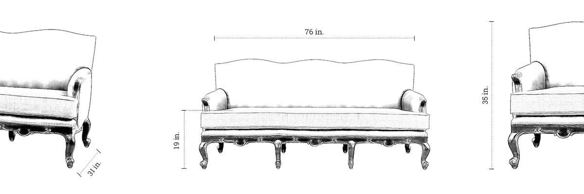 Evelyn Sofa dimensions