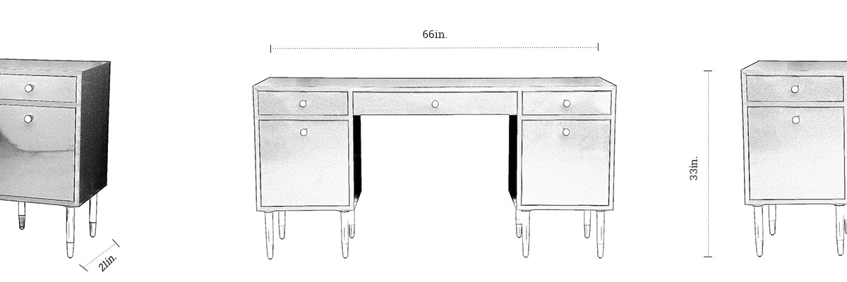 Levin Desk dimensions