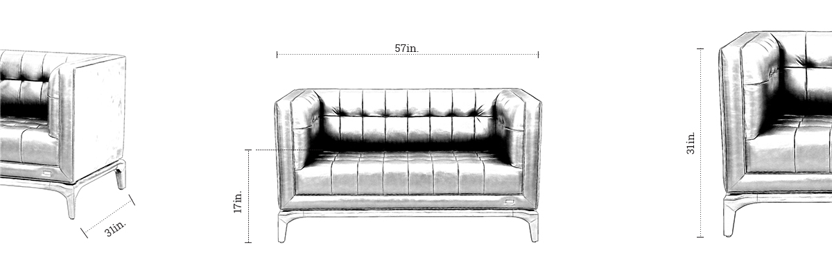 Gladden Sofa dimensions