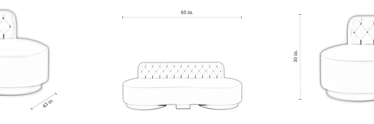 Rodrick Two Seater Sofa dimensions