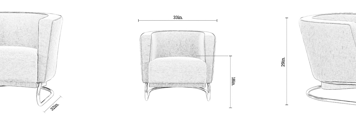 Troy Lounge Chair dimensions