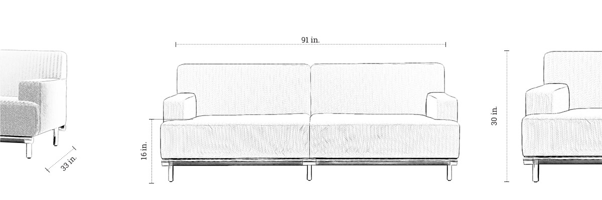 Spencer Three Seater Sofa dimensions