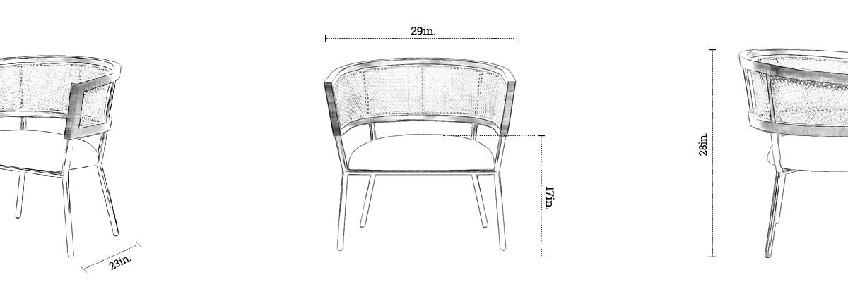 Portia Weave Chair dimensions