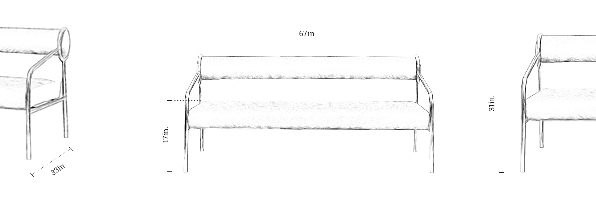 Dale Accent Sofa dimensions