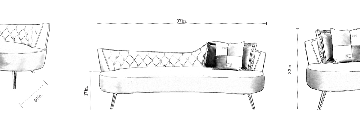 Medellin Luxury Sofa dimensions