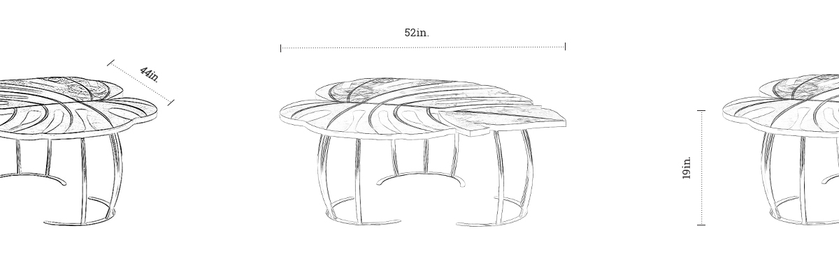 Leaf Coffee Table dimensions