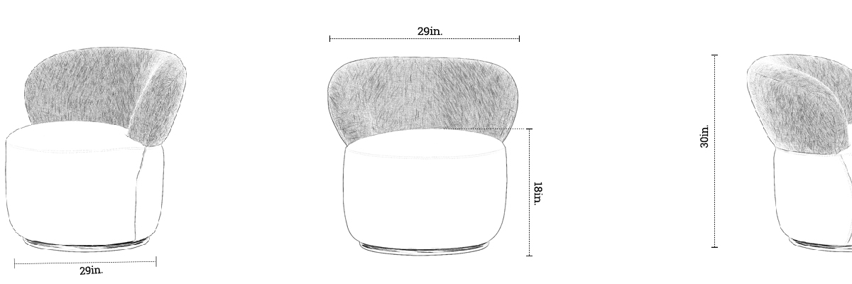Albus Swivel Chair dimensions