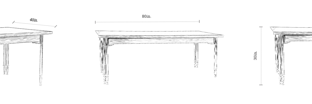 Macedonian Dining Table dimensions