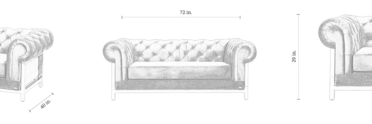 Skylar Two Seater Sofa dimensions