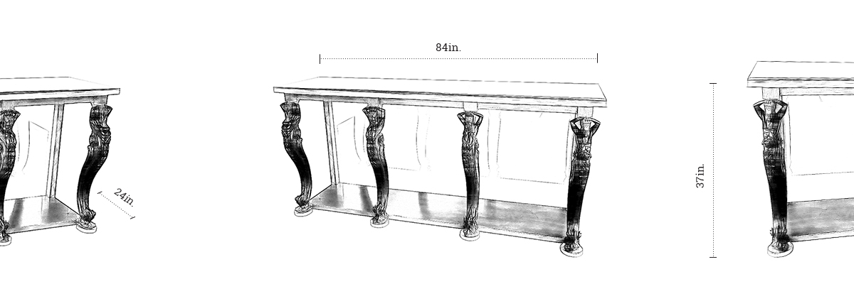 Empire Extended Console Table dimensions