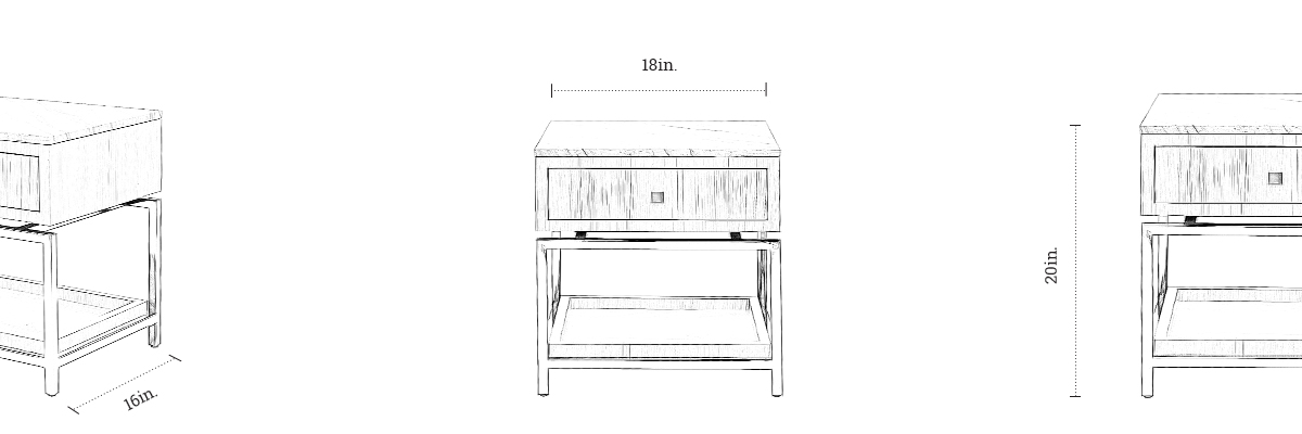 Maxim Bedside Table dimensions