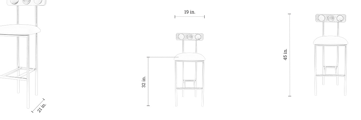 Pewter Bar Chair dimensions