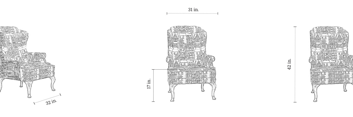 Venice Wing Back Chair dimensions