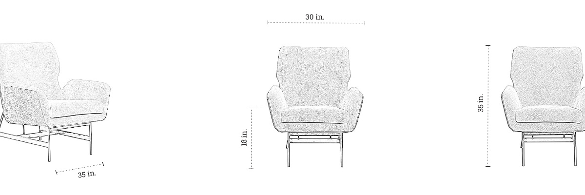 Orchid Armchair dimensions