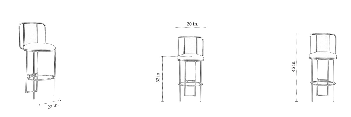 Waltz Bar Chair dimensions