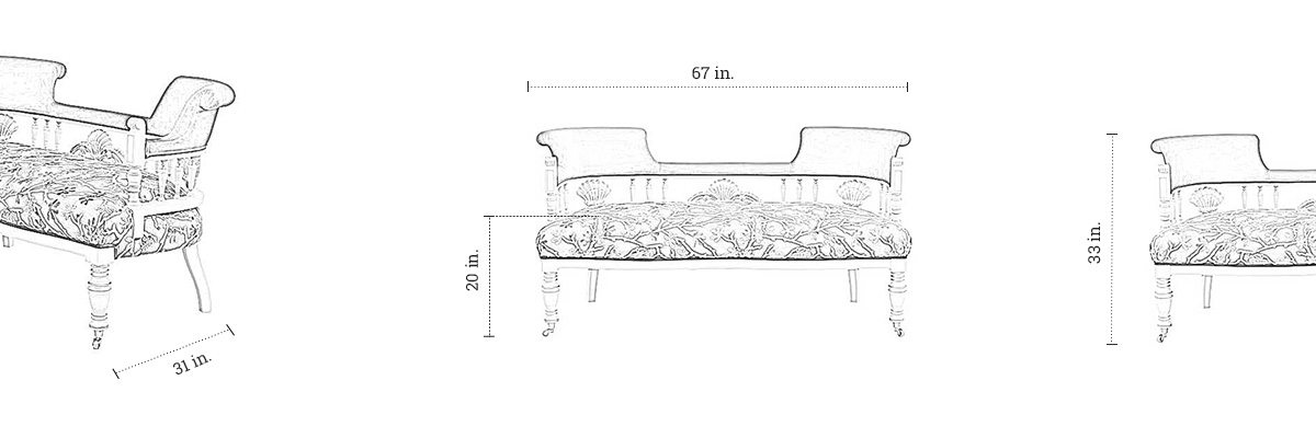 Duke Two Seater Sofa dimensions