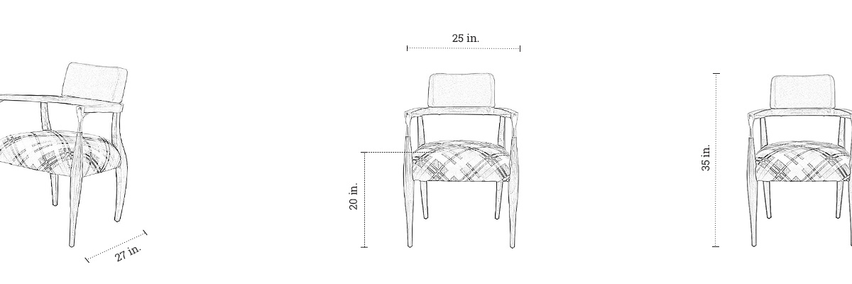 Oscar Armchair dimensions