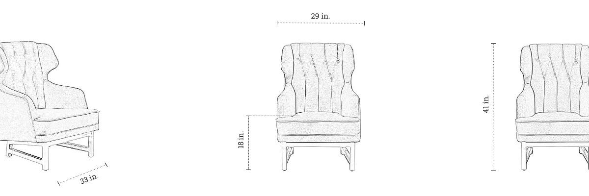 Grayson Wingback Chair dimensions