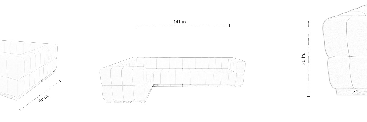 Brooklyn L Shape Sofa dimensions