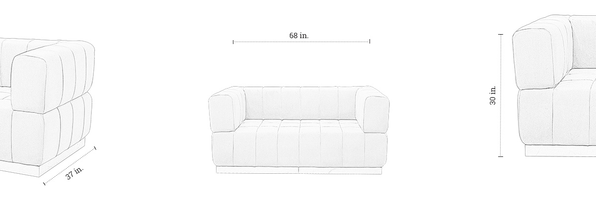 Brooklyn Two Seater Sofa dimensions