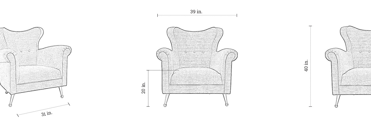 Kaitlyn Armchair dimensions