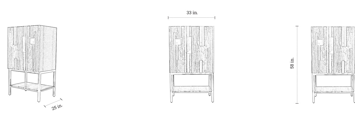 Colorblock Bar Cabinet dimensions