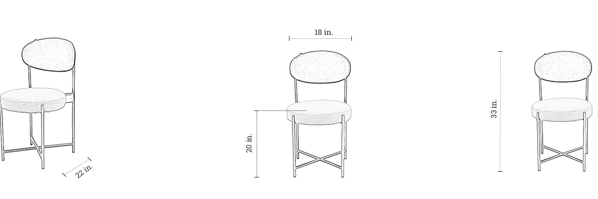 Archie Cross Chair dimensions